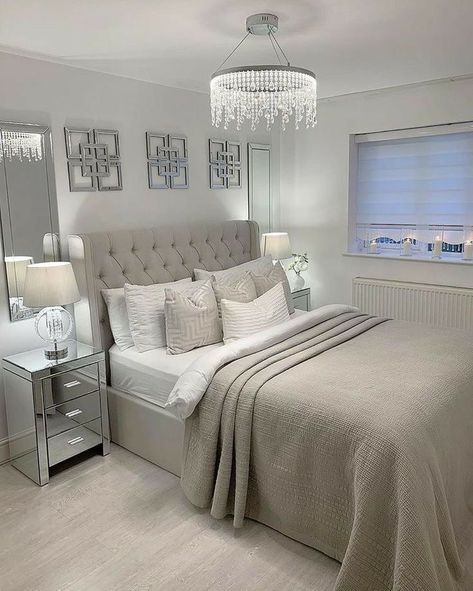 Fancy Bedroom, Bed Design Ideas, Grey Bedroom Decor, Luxury Room Bedroom, Classy Bedroom, Luxury Room, Glam Room, Redecorate Bedroom, Makeover Bedroom