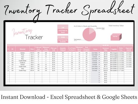 Inventory Tracker Google Sheets, Inventory List, Inventory Spreadsheet, Inventory Log, Inventory Tracker Excel, Inventory Google Sheet Home Inventory Spreadsheet, Spreadsheet Template Business, Google Sheets Inventory Template, Inventory Management Templates, Small Business Spreadsheet, Craft Supplies Inventory, Product Inventory Spreadsheet, Business Inventory, Inventory Spreadsheet