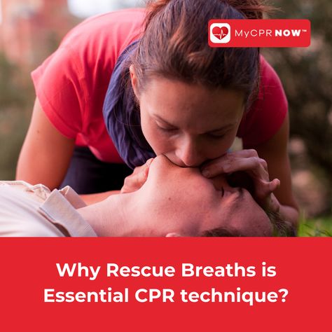 If the person is not breathing or not breathing normally, provide rescue breaths. Pinch the person's nose shut, place your mouth over theirs, and give two slow breaths (each breath should last about 1 second) while watching for the chest to rise with each breath. #cpr #firstaid #cprtraining #aed #firstaidtraining #training #bls #cprsaveslives #savealife #paramedic #cprcertified #ems #emergency #safety #firstaidcourse #mycprnow First Aid Course, Cpr Training, Cpr, Paramedic, First Aid, Online Training, Saving Lives, Train, Pins