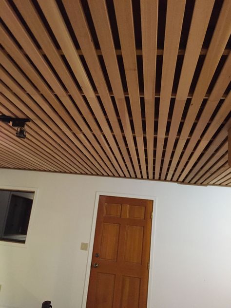 Basement Ceiling Ideas Cheap, Cheap Basement Remodel, Ceiling Tiles Basement, Basement Ceiling Options, Low Ceiling Basement, Basement Ceiling Ideas, Ceiling Options, Basement Gym, Basement Stairs