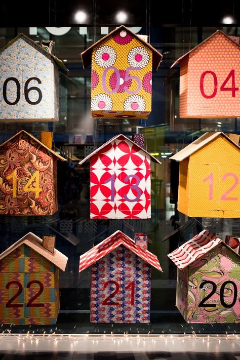 The  Southbank Centre Shop  in London has installed a giant Advent calendar designed by Ffion Harman , who has filled the shop's 7m wind... Fox Christmas, Christmas Window Display, Window Display Design, Advent Calenders, Days Before Christmas, Decorating Themes, Christmas Advent Calendar, Christmas Window, Christmas Display