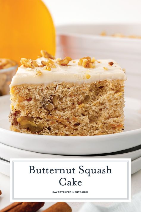 Butternut Squash Dessert, Butternut Squash Cake, Squash Cake, Squash Cakes, Maple Cream Cheese Frosting, Moist Yellow Cakes, Fabulous Desserts, Easy Butternut Squash, Maple Cream Cheese