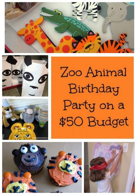 Zoo Birthday Party Food, Zoo Animal Birthday Party, Animal Party Games, Zoo Theme Birthday, Budget Birthday Party, Birthday Party On A Budget, Jungle Theme Birthday Party, Animal Themed Birthday Party, Zoo Birthday Party