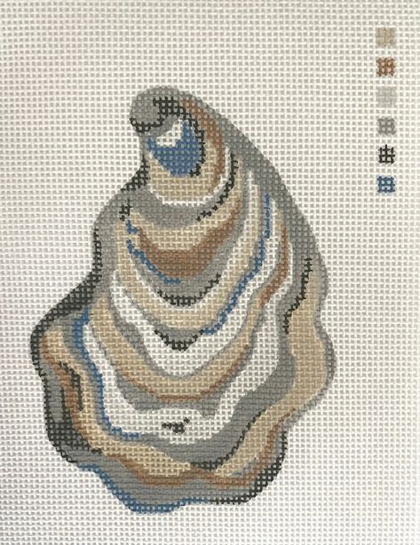 Atlantic Aesthetic, Shell Canvas, Seashell Cross, Needlepoint Ideas, Grand Millennial, Project List, Needlepoint Designs, Thread Painting, Needle Point