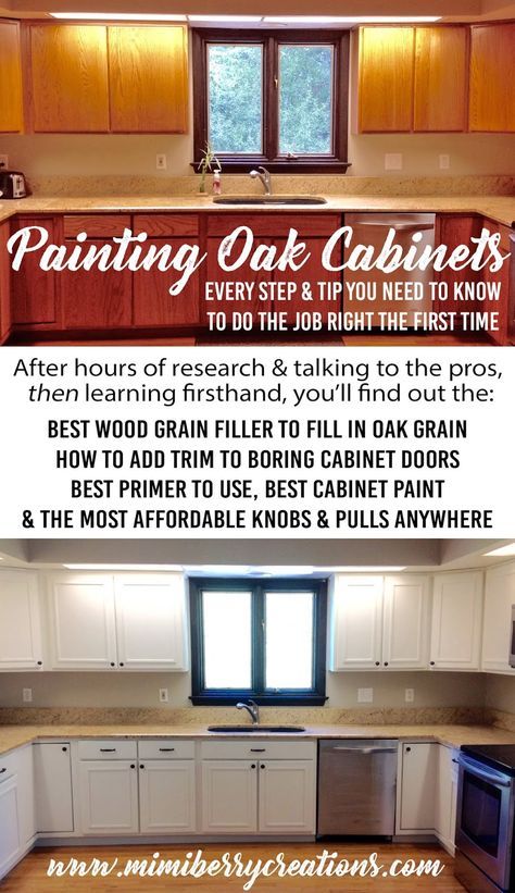 Painting Oak Furniture, Wood Grain Filler, Honey Oak Cabinets, Painting Oak Cabinets, Cheap Kitchen Cabinets, New Kitchen Cabinets, Kitchen Cabinets Makeover, Up House, Diy Kitchen Cabinets