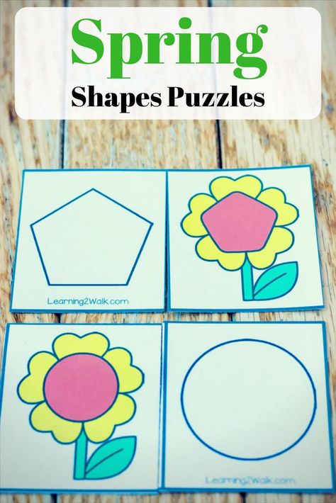 These spring shapes matching puzzles are just one of the many activities that are great for helping your kindergarten kids recognize the different shapes around them. Definitely, a fun hands-on way to learn that's perfect for your center. Preschool Theme Activities, Teaching Preschoolers, Shapes Matching, Free Math Printables, Pencil Grasp, Flower Puzzles, Free Printable Math Worksheets, Fine Motor Activities For Kids, Free Preschool Printables