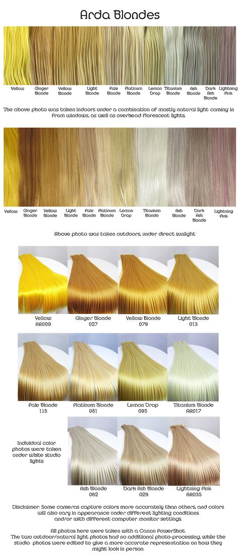 #colores #colours #cabello #hair #ColoresFantasia #FantasyColours #amarillos #yellow Blonde Hair Chart, Blonde Hair Dyes, Hair Color Strawberry, Hair Chart, Strawberry Honey, Dyed Blonde Hair, Hair Dyes, Hair Color Crazy, Hair Color Chart