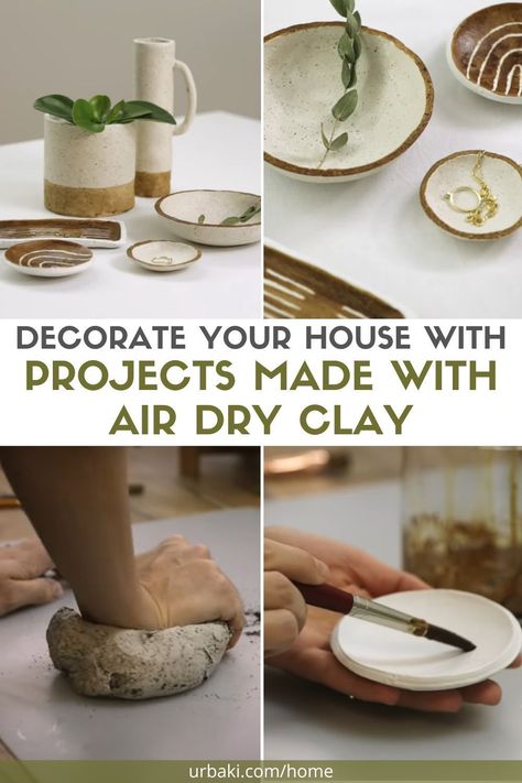 Air Dry Clay How To Use, Beginning Clay Projects, Hobby Clay Ideas, Das Clay Projects, Self Drying Clay Projects, Cool Clay Projects, At Home Pottery Diy Projects, Fimo Clay Ideas Easy, Dry Air Clay Ideas