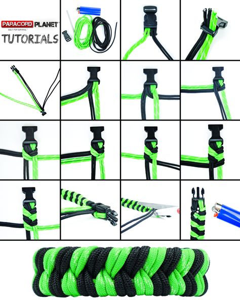 #ParacordChallenge---Level of Difficulty: Easy!! This week's paracord tutorial is for the "Double Fishtail Weave." Grab some cord, and give it a shot yourself. You will love the way this turns out. Happy Cording. #paracord #tutorial #paracordial #tying #knotting #crafting #diy #design #howto #craft #pictorial Paracord Bracelet Instructions, Paracord Weaves, Fishtail Bracelet, Paracord Projects Diy, Paracord Bracelet Patterns, Paracord Bracelet Tutorial, Paracord Braids, Paracord Bracelet Diy, Paracord Diy