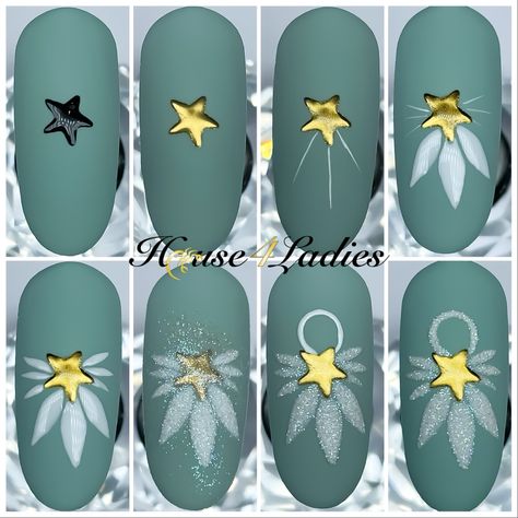 Nail Step By Step, Micro Painting, Nail Art Step By Step, Angel Nails, Art Step By Step, Christmas Nails Easy, Fashion Christmas, Christmas Angel, Nail Paint