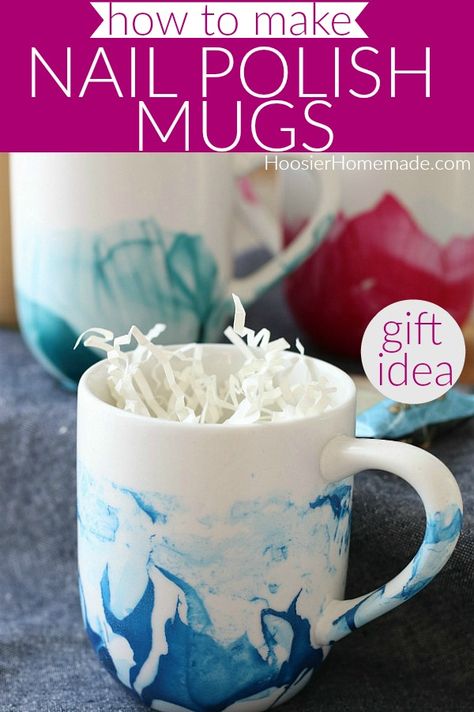 DIY Nail Polish Mugs | This easy craft project takes minutes to make and is a great gift idea! #nailpolishmugs #giftidea #giftsfromthekitchen Nail Polish Crafts Diy, Dishwasher Safe Mod Podge, Nail Polish Crafts, Mug Crafts, Diy Nail Polish, Homemade Holiday, Easy Craft Projects, Dry Nails, Holiday Inspiration