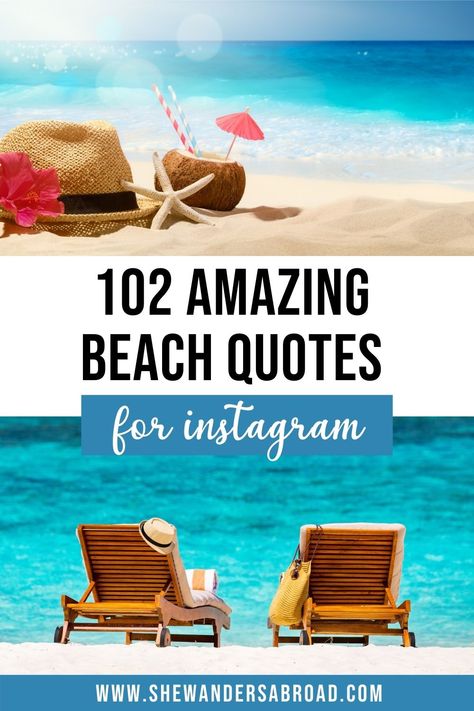 Cute Beach Quotes, Beach Quotes Inspirational, Short Beach Quotes, Good Beach Captions, Beach Captions For Instagram, Beach Puns, Life Quotes Short, Beach Life Quotes, Beach Quotes Funny