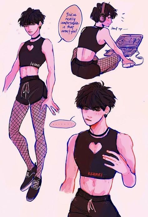 Checkerboard Skirt, Yoongi Fanart, Character Design Cartoon, Drawing Faces, Lgbt Art, Digital Painting Tutorials, Dessin Adorable, 판타지 아트, Cute Art Styles