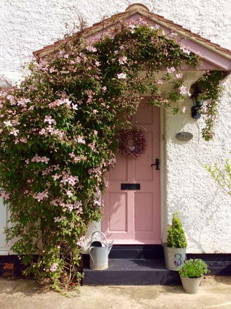 Pink Doors, Cottage Front Doors, Pink Front Door, Pink Door, Cool Doors, Rose Blush, Pink Houses, Door Color, Beautiful Doors