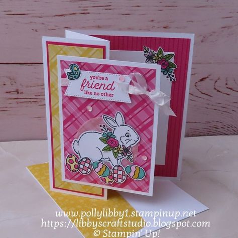 Stampin Up Easter Bunny, Stampin Up Easter Cards, Easter Bunny Cards, Stampin Up Easter, Easter Cards Handmade, Spring Cards, Sketch Challenge, Easter Colors, Fancy Fold Cards