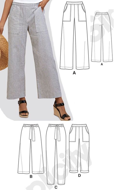 Pants Pattern Free Women, Drawstring Pants Pattern, Linen Pants Pattern, Diy Clothes Projects, Trouser Pants Pattern, Stylish Sewing Patterns, Pants Pattern Free, Wide Leg Pants Pattern, Pants Diy