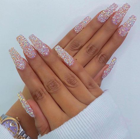 Ongles Bling Bling, Stone Nails, Boujee Nails, Nail Quotes, Manicure Gel, Blush Nails, Nails Tumblr, Classic Nails, Nail Swag