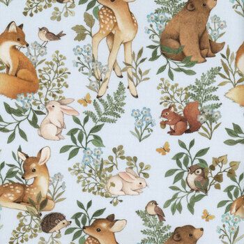 Forest Dreams Fabric from Dear Stella | Shabby Fabrics Woodland Creatures Nursery, Woodland Baby Nursery, Paint Chalk, Woodland Wallpaper, Woodland Animal Nursery, Forest Baby, Theme Nature, Forest Nursery, Baby Room Inspiration