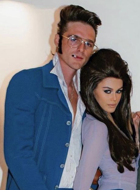 Elvis Presley And Priscilla Costume, Celebrity Couple Costumes, Elvis Costume, Iconic Halloween Costumes, Hot Halloween Outfits, Jacob Elordi, Hollywood Theme, Duo Halloween Costumes, Couples Halloween Outfits