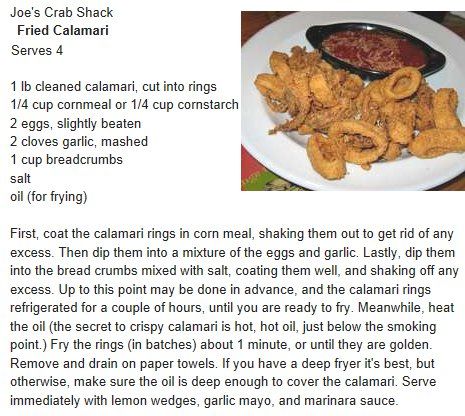 Joe's Crab Shack Fried Calamari Copycat Food, Recipes Copycat, Joe Crab Shack, Calamari Recipes, Fried Calamari, Crab Shack, Copycat Restaurant Recipes, Famous Recipe, Cat Recipes