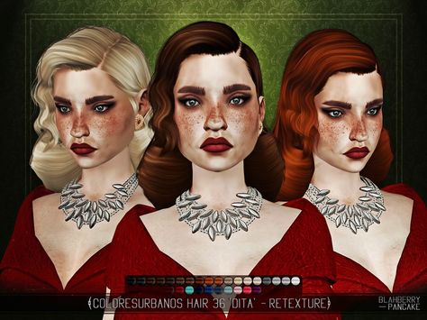 HQ TEXTURES  Found in TSR Category 'Sims 4 Female Hairstyles' 1940 Hairstyles, Blahberry Pancake, Jaguar Hair, Victory Roll Hair, Female Hairstyles, 1940s Hairstyles, Sims 4 Characters, The Sims 4 Download, Sims 4 Downloads