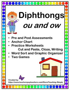 Do your students struggle with which spelling to use for ou and ow?  Give them some much needed practice and review with this resource. Phonics Dance, Variant Vowels, Vowel Diphthongs, Vowel Teams, First Grade Phonics, Prep Activities, Phonics Lessons, Language Arts Elementary, Word Sorts