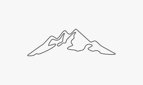 Mountain Line Vector Art, Icons, and Graphics for Free Download Mountain Line Art Simple, Rocky Mountain Tattoo Simple, Minimal Mountain Painting, Mountains Line Drawing, Mountain Illustration Simple, Mountain Outline Tattoo, Mountains Graphic Design, Line Art Mountains, Mountain Line Drawing