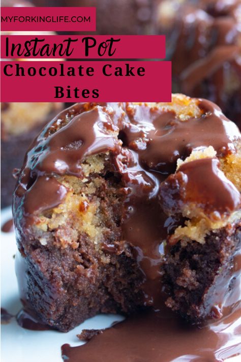 Chocolate Cake Bites, Cake Bites Recipe, Pressure Cooker Cake, Chocolate Cake Batter, Cookie Dough Cake, Pot Cakes, Homemade Chocolate Cake, Chocolate Bites, Cake Bites