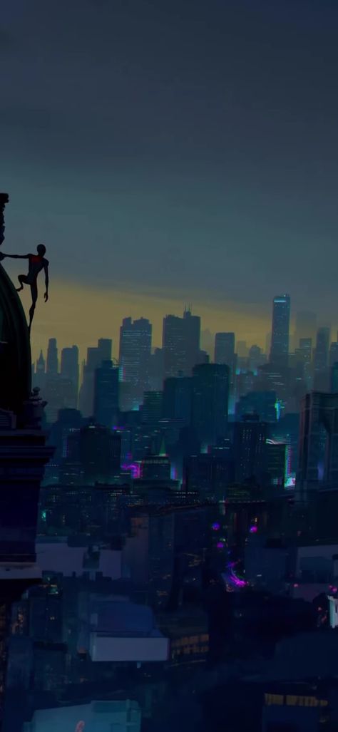 Subtle Spiderman Wallpaper, Subtle Wallpaper Aesthetic, Spiderman Rooftop, Atsv Wallpaper, Spiderverse Miles, Spiderverse Wallpaper, Subtle Wallpaper, Potential Wallpaper, Wallpaper Spiderman