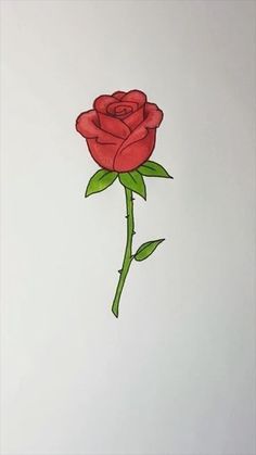 How To Make Rose Drawing, Big Rose Drawing, Red Rose Drawing Easy, Rose Drawing Simple Sketch, Rose Drawing Aesthetic, Roses Drawing Simple, Rose Drawing Color, How To Draw Rose, Red Roses Drawing