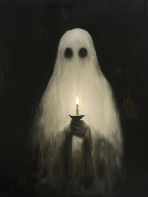 ✨🌙 Discover the enchanting world of the Victorian era with this captivating oil painting! A small ghost holding a flickering candle casts a whimsical glow in the darkness, blending mystery and charm. 🕯👻 Perfect for those who love a touch of the supernatural in their art! What stories do you think this little spirit holds? 💭🖼️ #VictorianArt #GhostStories #ArtLovers #CandlelightMagic... Candle Light Illustration, Paranormal Paintings, Ghost Oil Painting, Dark Athstetic, Null Sector, Candle Art Drawing, Ghost Holding Candle, Graveyard Garden, Goth Collage