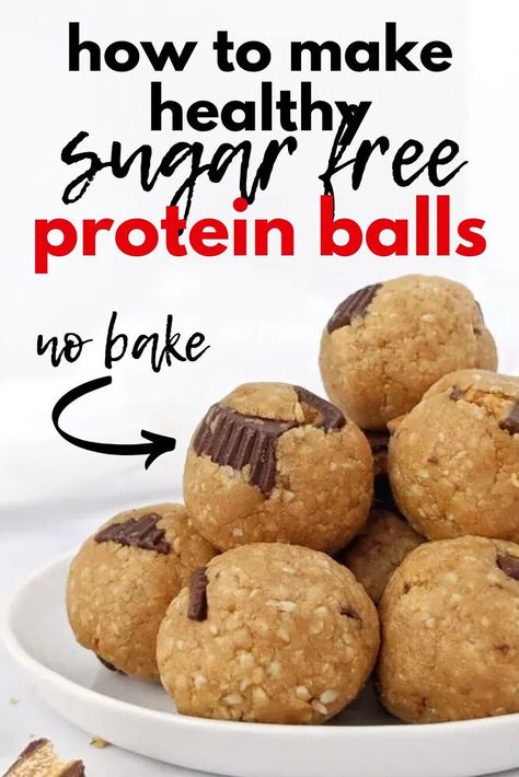 Easy, no bake Peanut Butter Cup Protein Balls that taste like bites of Reese’s cookies but are sugar free and gluten free! These healthy Reeses protein balls are made with oats, peanut butter and stevia protein powder for the perfect workout snack. Protein Balls Low Sugar, Protein Balls For Diabetics, Sugar Free Protein Balls, No Sugar Protein Balls, Sugar Free Peanut Butter Balls, Protein Balls Pb2, Healthy Protein Balls For Diabetics, Low Sugar Protein Balls, Sugar Free Protein Desserts