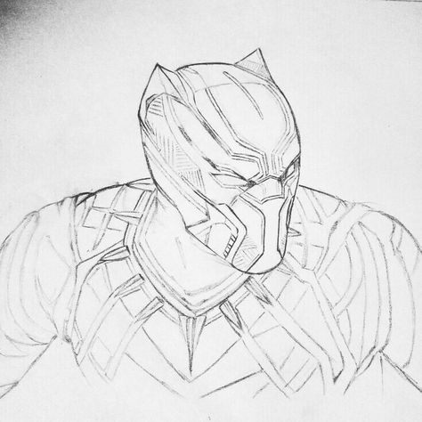 Black Panther Drawing Marvel, Black Panther Drawing Sketch, Black Panther Art Drawing, Sketch Avengers, Drawing Black Panther, Black Panther Sketch, Marvel Drawings Pencil, Panther Sketch, Sketch Marvel