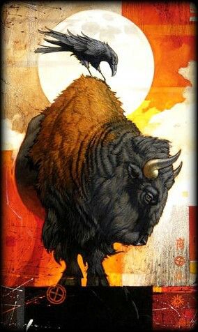 I love this Craig Kosak, Bison Art, Buffalo Art, Buffalo Bison, Arte Peculiar, Crows And Ravens, Raven Art, American Bison, Black Birds