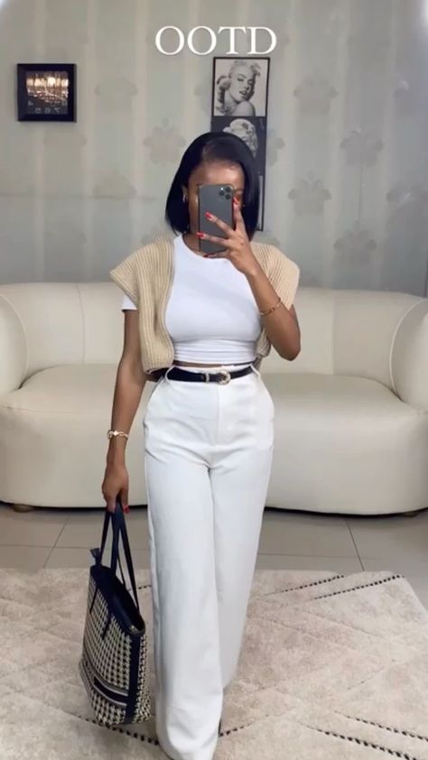 Hamptons Attire Summer, Clean Woman Aesthetic Outfits, Simple Office Wear For Women, Hampton Fashion Style, Summertime Business Casual Outfits, Summer Modest Fashion Outfits, Black Church Girl Fit, Work Orientation Outfit, Cardigan On Shoulder Outfit