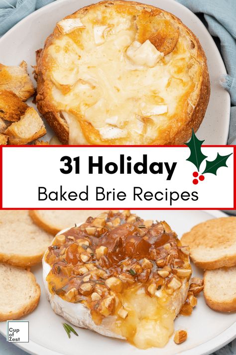 Brie Holiday Recipes, Bree Cheese Recipes, Holiday Baked Brie, Brie Recipes Easy, Snack For Christmas, Best Baked Brie, Brie Toppings, Brie Recipes Appetizers, Baked Brie Cheese