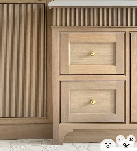 Reeded White Oak Vanity, Millwork Details, Oak Vanity, Cabinet Trim, Inset Cabinets, Cabinet Detailing, Marble Floors, Joinery Details, Cabinet Door Styles