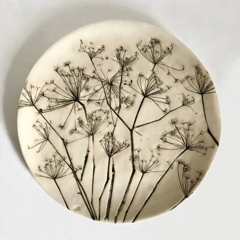 Zuleika Melluish's botanical ceramics | House & Garden Botanical Imprint Ceramics, Botanical Ceramics, Ring Holder Ideas, Ceramics House, Ceramic Botanical, Botanical Pottery, Botanical Plates, Resin Jewelry Tray, Ceramic Nature