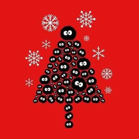 Gihibi Studio, Studio Ghibli Fan Art, Ghibli Christmas, Xmas Jumper Day, Studio Ghibli Inspired, Chistmas Gift, Christmas Jumper Day, Soot Sprites, Cloud City