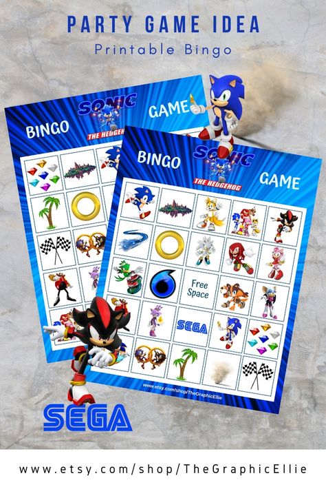 1. Printable Bingo File PDF - Instructions are included in the file. - 5 Unique Bingo Cards (8x10) - 2 Pages of Calling Items  Sonic Bingo Game, Printable, Kids Game, Sonic Birthday Game, Party Favor, Bingo Party Games, Sonic Themed Party, Games, Instant Download Sonic Games Party, Sonic Party Activities, Sonic Scavenger Hunt, Sonic Party Printables, Sonic Birthday Games, Sonic Birthday Activities, Sonic Birthday Party Activities, Sonic The Hedgehog Party Games, Sonic Birthday Game Ideas