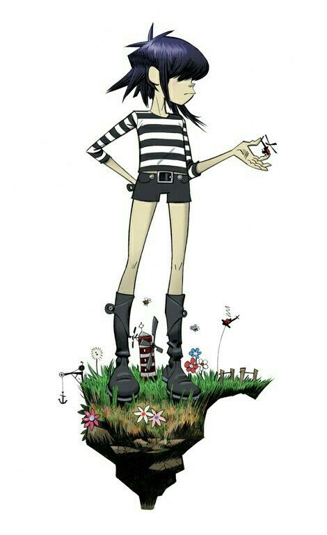 Phase 2 noodle is best noodle Noodle Gorillaz, Jamie Hewlett, Gorillaz, Flowers, Anime, Black, Art