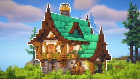 Medieval Roof Minecraft, Minecraft House Copper Roof, Minecraft Building Ideas Copper, Minecraft Copper Roof, Copper Builds Minecraft, Copper House Minecraft, Minecraft Copper House, Copper Minecraft Builds, Dark Oak House Minecraft