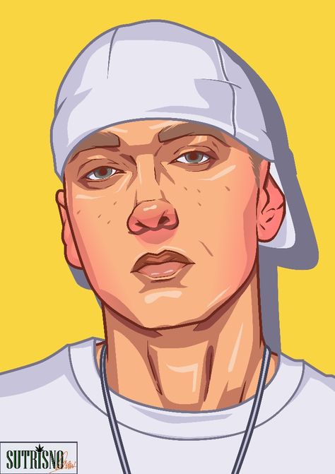 Eminem Cartoon Art, Eminem Drawing Cartoon, Eminem Illustration, Eminem Cartoon, Eminem Painting, Eminem Art, Eminem Drawing, Tupac Art, Trill Art