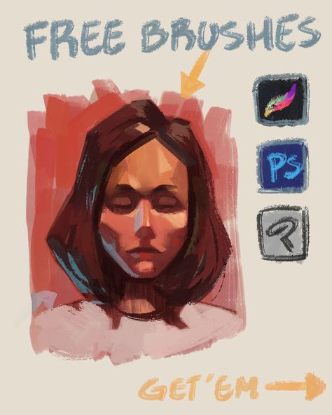 Procreate Sketch Tutorial, Ben Eblen, Procreate Tricks, Faces Painting, Clip Studio Paint Brushes, Digital Painting Photoshop, Free Brushes, Illustrator Brushes, Digital Sketch