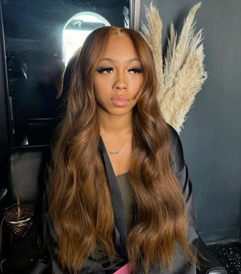 Honey Brown Wig, Wig Black Women, Honey Brown Hair Color, Frontal Wig Hairstyles, Honey Brown Hair, Brown Hair Looks, Natural Hair Short Cuts, Virgin Hair Wigs, Hair Therapy