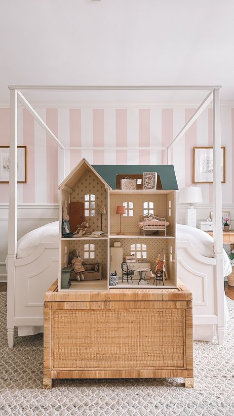 Maileg Inspired Nursery, Maileg Mouse House, Maileg Dollhouse, Doll House Wallpaper, Maileg Mouse, Toddler Girl Room, Doll House Plans, Diy Gifts For Kids, House Modern