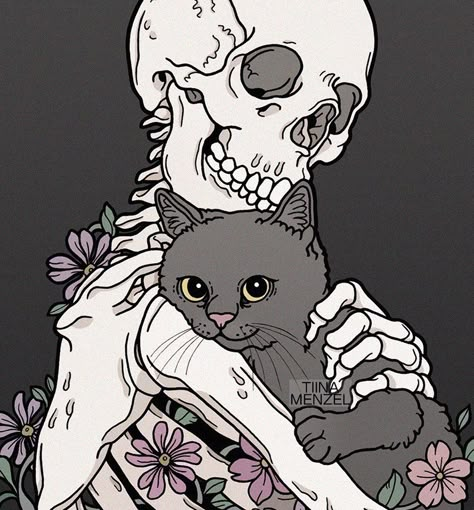 Skeleton Art, A Skeleton, Skull Art, Cat Art, Skeleton, Bones, Art Inspo, Tattoo Ideas, Wallpapers