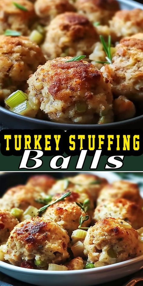 Thanksgiving Balls Recipe, Stuffing Balls With Turkey, Turkey And Stuffing Balls, Meatballs With Stovetop Stuffing, Ground Turkey Balls, Turkey Stuffing Balls Recipe, Stuffing Balls Recipe Stove Top, Stuffing Balls Recipe Easy, Turkey Stuffing Meatballs