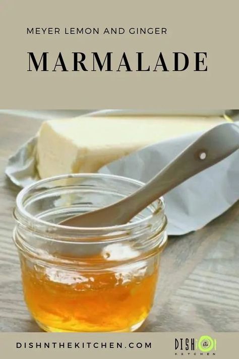 Spreading this delicious Meyer Lemon Marmalade over your toast is like spreading a bit of sunshine. What a great way to absorb your Vitamin C! The flavour is a bit on the milder side for a marmalade, making it accessible to many who would not enjoy marmalade in the traditional sense. #citrus #marmalade #meyerlemon #meyerlemonmarmalade #breakfast Ginger Marmalade, Making Marmalade, Meyer Lemon Recipes, Lemon Marmalade, Ginger Jam, Marmalade Recipe, Whisky Drinks, Lemon Ginger, Vegetable Drinks