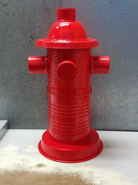 Diy Fire Hydrant For Dogs, Fireman Decorations, Fire Hydrant Ideas, Diy Fire Hydrant, Fire Hydrant Craft, Dogs Crafts, Ideas For Dogs, Fireman Party, Fire Truck Party